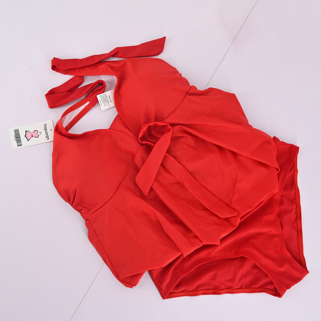 Ympuoqn Swimwear V Neck Bathing Suits Swim Dress