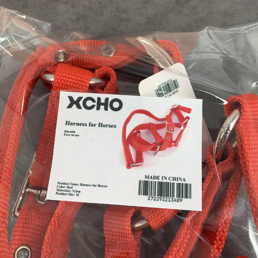 XCHO Red Horse Halter Harness Horse Bridle Horse Equestrian Accessories