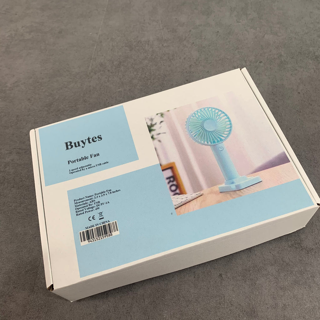 Buytes Portable USB Handheld Fans USB Powered Desktop Fans in Blue