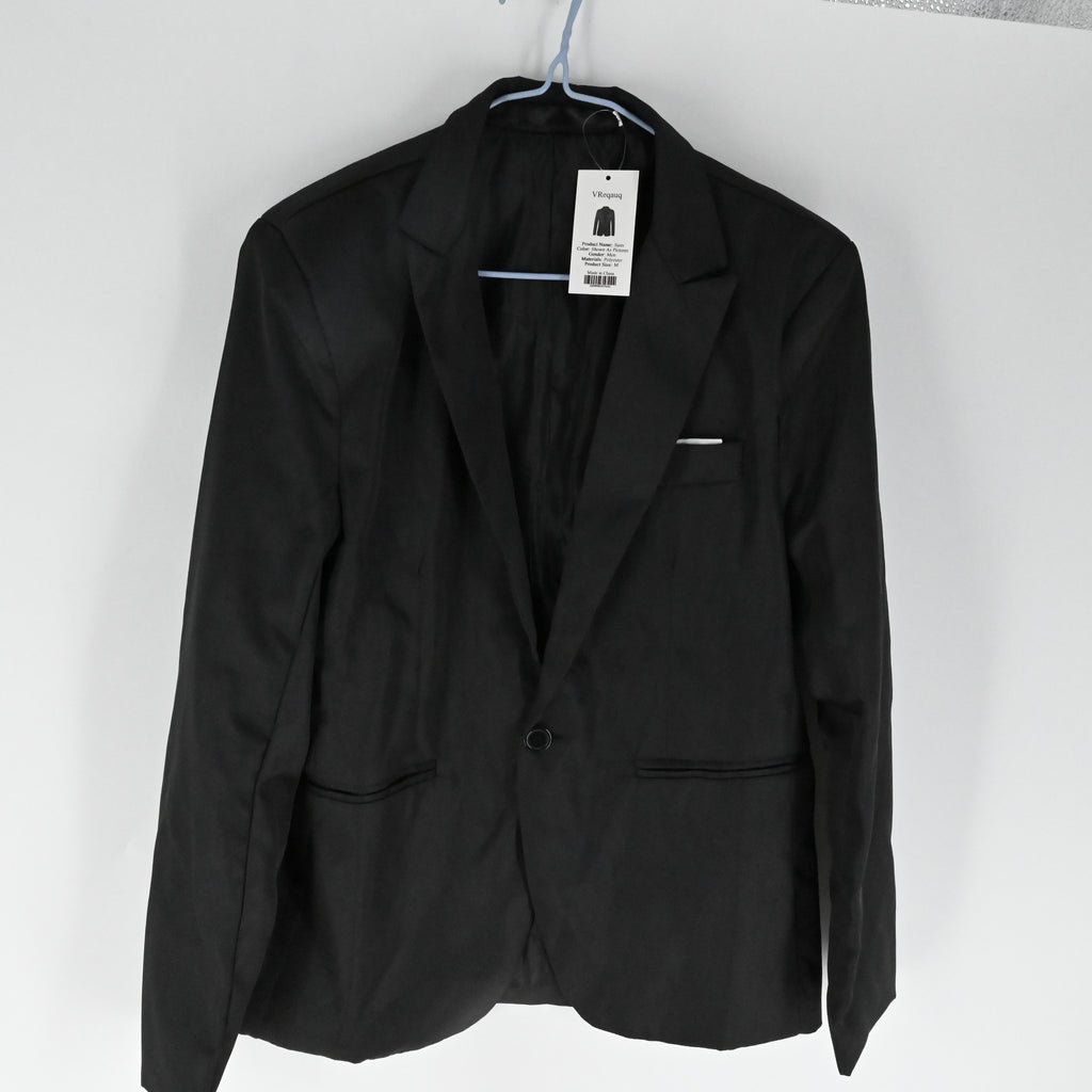 VReqauq 1-Button Suits Single Breasted Closure Suits With Front Flap Pockets