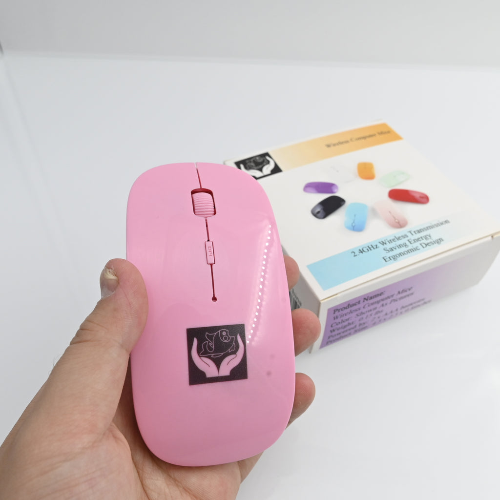 Wireless Mouse USB Optical Computer Mouse Ultra-thin Mice For Computer Laptops in Pink