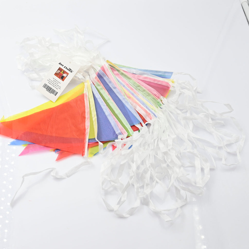 GET CHOICE Plastic Bunting 50PCS Linen Flags Birthday Bunting Wall Hanging