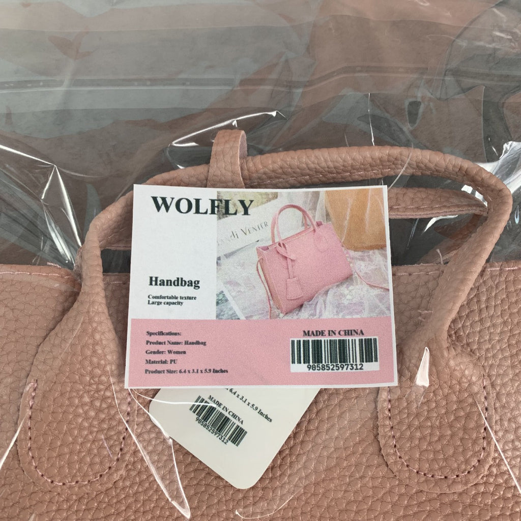WOLFLY Cute Leather Handbags Casual Bag In Pink for Women