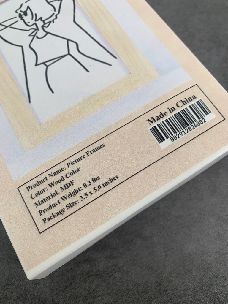 Dlerom Wood Color MDF Photo Frame Picture Frame Room Ornaments