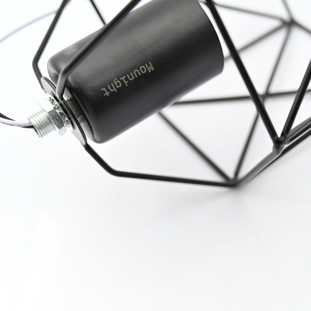 Mounight Black Iron Hanging Cage Vintage Minimalist Lamp Ceiling Lamp Shades