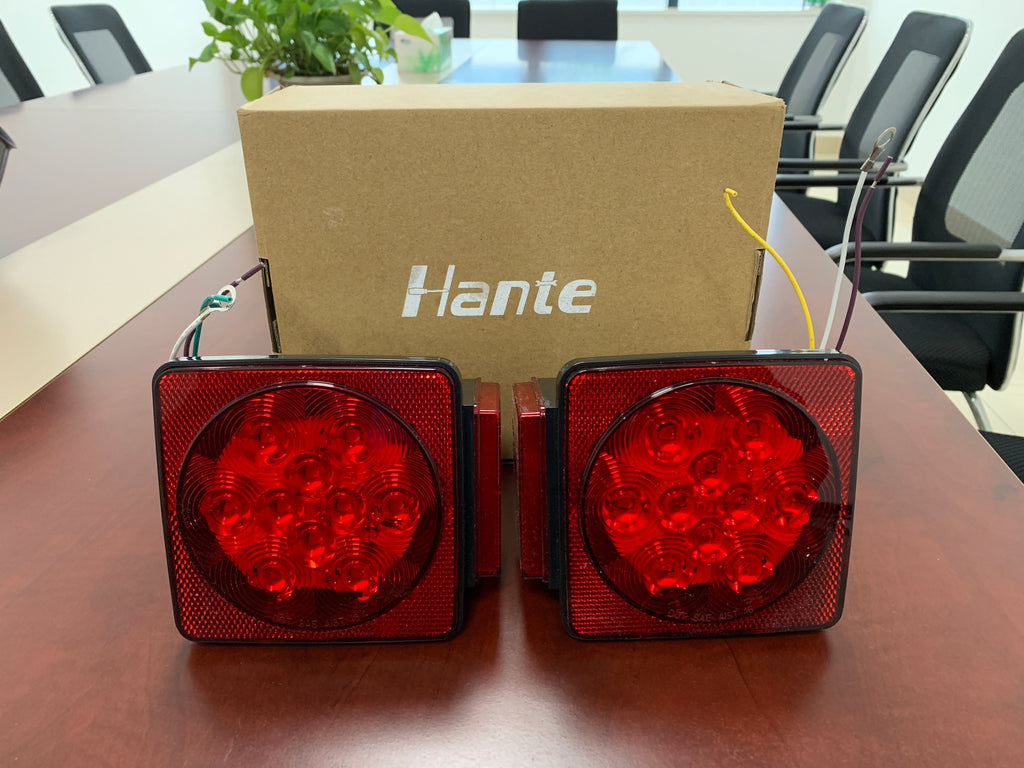 Hante 12V Waterproof Square Led Trailer Light